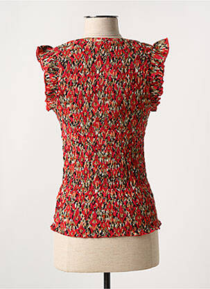Top tissage crêpe manches courtes rouge GARCIA femme