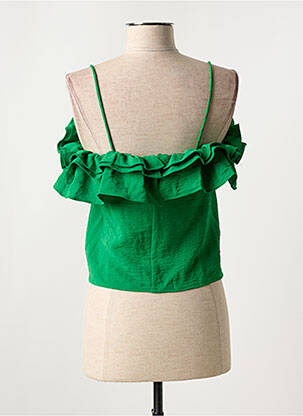 Top tissage crêpe fines bretelles vert COMPAÑIA FANTASTICA femme