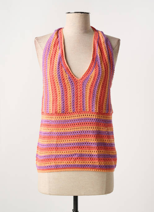 Top orange C'EST BEAU LA VIE pour femme