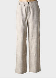 Pantalon droit fermeture zippée sous rabat boutonné taille normale beige CREAM femme