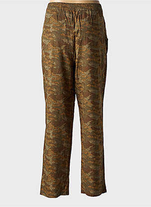 Pantalon droit tissage popeline taille normale vert CREAM femme
