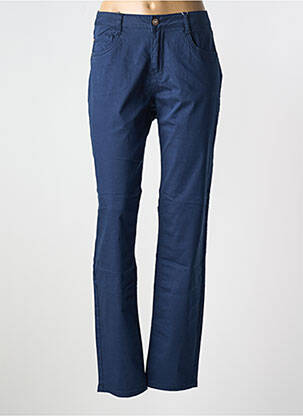 Pantalon slim tissage popeline taille normale bleu CREAM femme