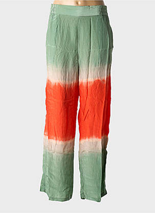 Pantalon large tissage popeline taille normale vert NÜ femme