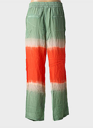 Pantalon large tissage popeline taille normale vert NÜ femme