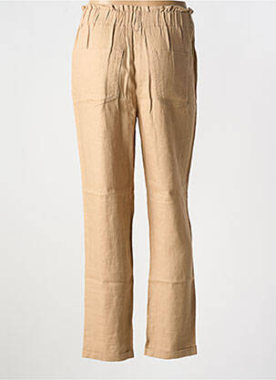 Pantalon droit taille élastique taille normale marron C'EST BEAU LA VIE femme
