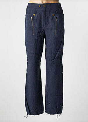 Pantalon droit taille élastique taille normale bleu NÜ femme