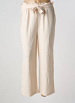 Pantalon droit taille élastique taille normale beige TIFFOSI femme