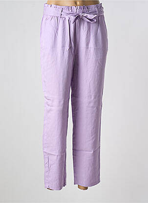 Pantalon droit coupe carotte taille normale violet TOM TAILOR femme