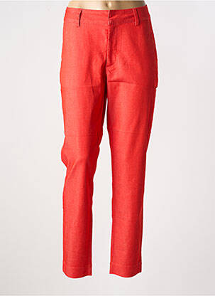 Pantalon slim tissage popeline taille normale rouge KAFFE femme