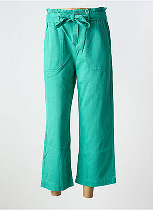 Pantalon 7/8 taille élastique taille normale vert C'EST BEAU LA VIE femme