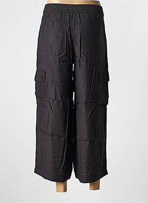 Pantalon 7/8 tissage popeline taille normale noir KAFFE femme