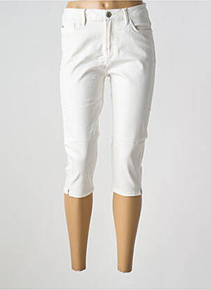 Pantacourt stretch taille normale blanc GARCIA femme