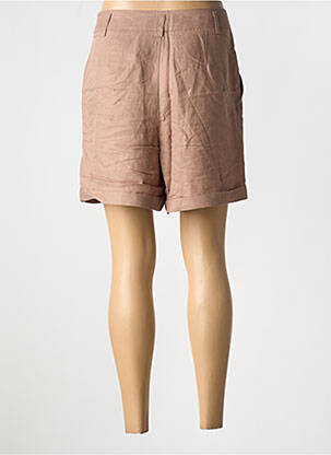 Short fermeture zippée sous rabat avec crochet taille normale marron YAYA femme