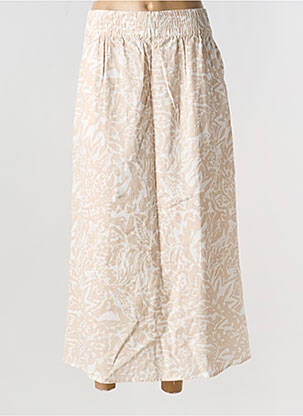 Jupe longue tissage crêpe beige FRANSA femme