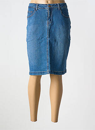 Jupe mi-longue coupe droite bleu CREAM femme