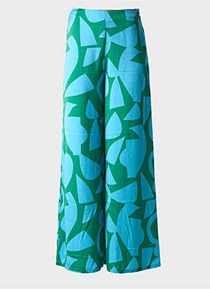 Pantalon large fermeture zip latéral taille haute bleu COMPAÑIA FANTASTICA femme