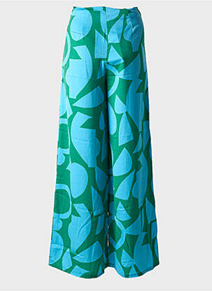 Pantalon large fermeture zip latéral taille haute bleu COMPAÑIA FANTASTICA femme