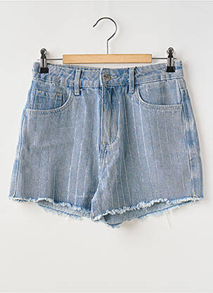 Short tissage denim taille haute bleu TIFFOSI femme