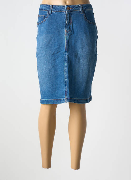 Jupe mi-longue coupe droite bleu CREAM femme