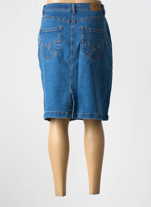 Jupe mi-longue coupe droite bleu CREAM femme