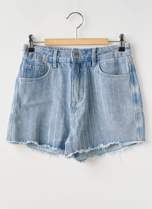 Short tissage denim taille haute bleu TIFFOSI femme