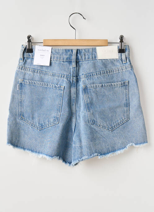 Short tissage denim taille haute bleu TIFFOSI femme
