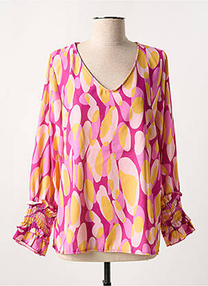 Blouse imprimé fantaisie manches longues rose ESTEE BROWN femme