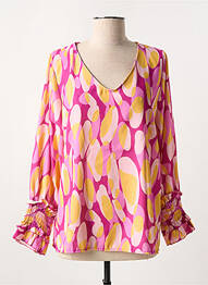 Blouse imprimé fantaisie manches longues rose ESTEE BROWN femme