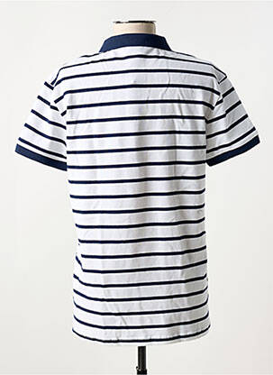 Polo imprimé rayures manches courtes blanc TMK JEANS femme