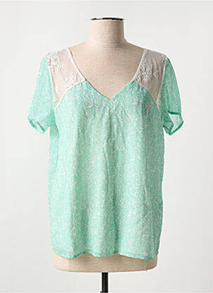 Blouse manches courtes manches courtes vert M&G femme