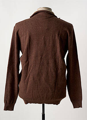 Pull col camionneur manches longues marron YVES ENZO homme