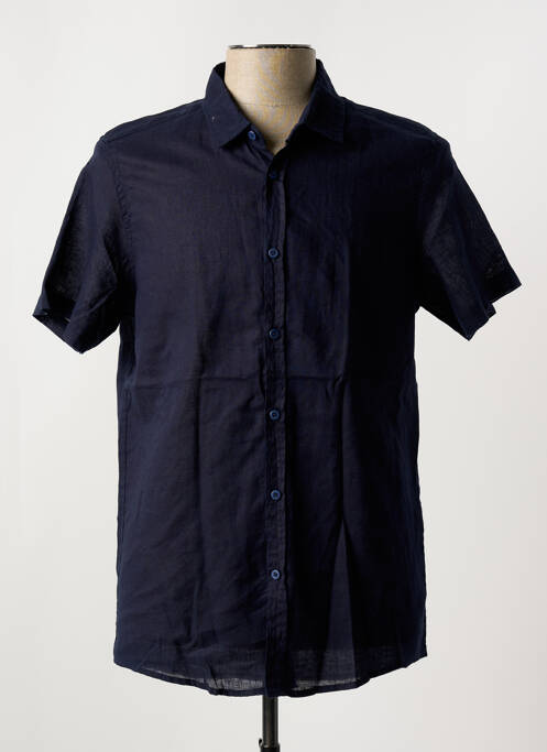 Chemise manches courtes bleu ZOTENO pour homme