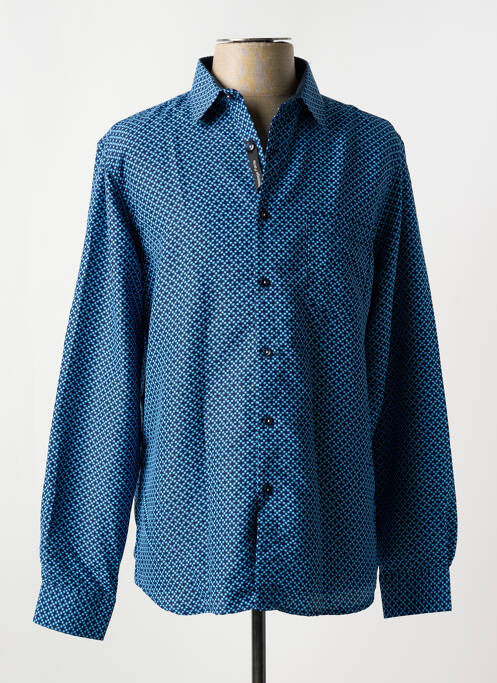 Chemise manches longues bleu YVES ENZO pour homme
