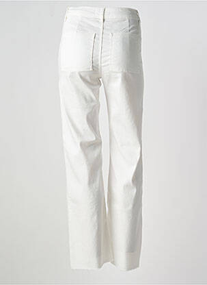 Pantalon droit fermeture zippée sous rabat boutonné blanc ONADO femme