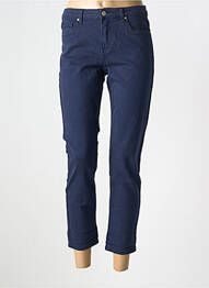 Pantalon 7/8 fermeture zippée sous rabat boutonné bleu R.DISPLAY femme