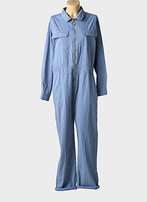 Combi-pantalon col chemisier manches longues bleu INSPIRATION STUDIO femme