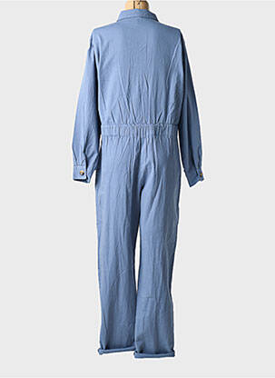 Combi-pantalon col chemisier manches longues bleu INSPIRATION STUDIO femme