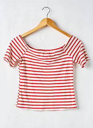 Top stretch manches courtes rouge H&M femme