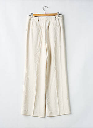 Pantalon droit tissage popeline taille normale beige ORAIJE femme