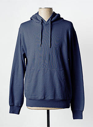 Sweat-shirt à capuche tissage jersey manches longues bleu COLORFUL STANDARD homme