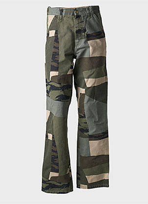 Jeans coupe droite fermeture zippée sous rabat boutonné taille normale vert CARHARTT homme