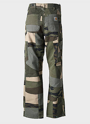 Jeans coupe droite fermeture zippée sous rabat boutonné taille normale vert CARHARTT homme