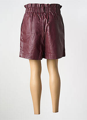 Short fermeture zippée sous rabat boutonné taille haute rouge GRACE & MILA femme