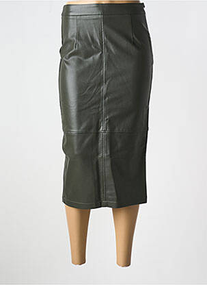Jupe mi-longue taille à pinces vert GRACE & MILA femme