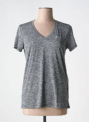 T-shirt col v manches courtes gris UNDER ARMOUR femme