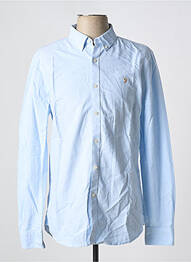 Chemise manches longues coupe cintrée bleu FARAH homme