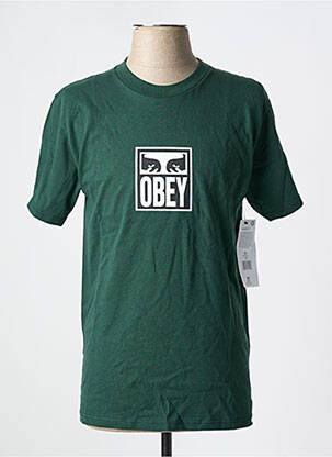 T-shirt coupe cintrée manches courtes vert OBEY homme