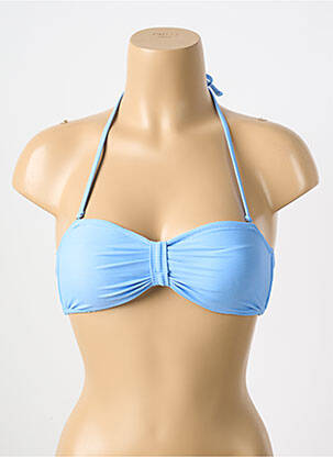 Haut de maillot de bain stretch haut soutien-gorge avec mousse de rembourrage amovible bleu PIECES femme