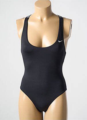 Maillot de bain 1 pièce effet matière satinée noir NIKE femme