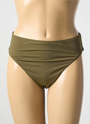 Bas de maillot de bain effet matière satinée culotte vert PIECES femme